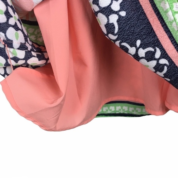 CROWN & IVY Dress Elephants Floral Medallion Boho Flutter Sleeve Mini Size Small - Picture 6 of 10